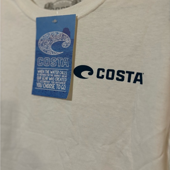 Costa Del Mar Men’s Fishing Beach Short Sleeve Logo Tee (S) & Logo Decal - Picture 4 of 6
